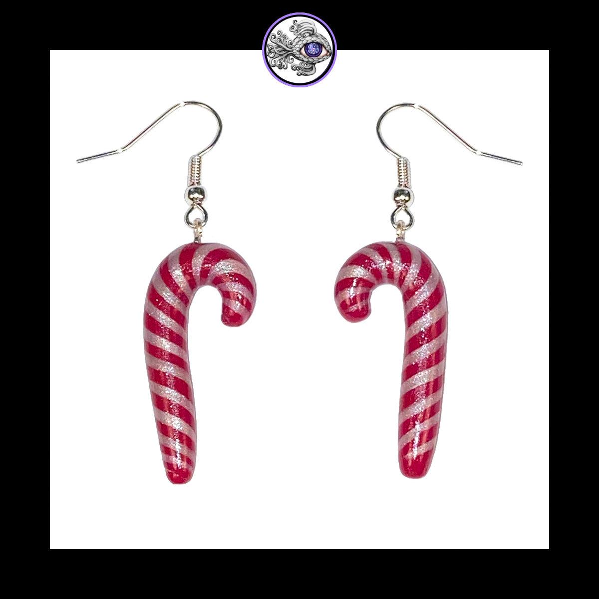 Candy Canes - Handmade Clay Dangle Earrings