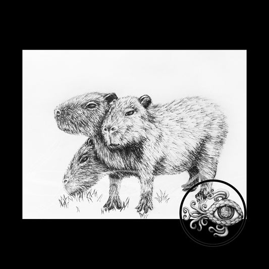 Capybara - Print of Original Pen & Ink Drawing