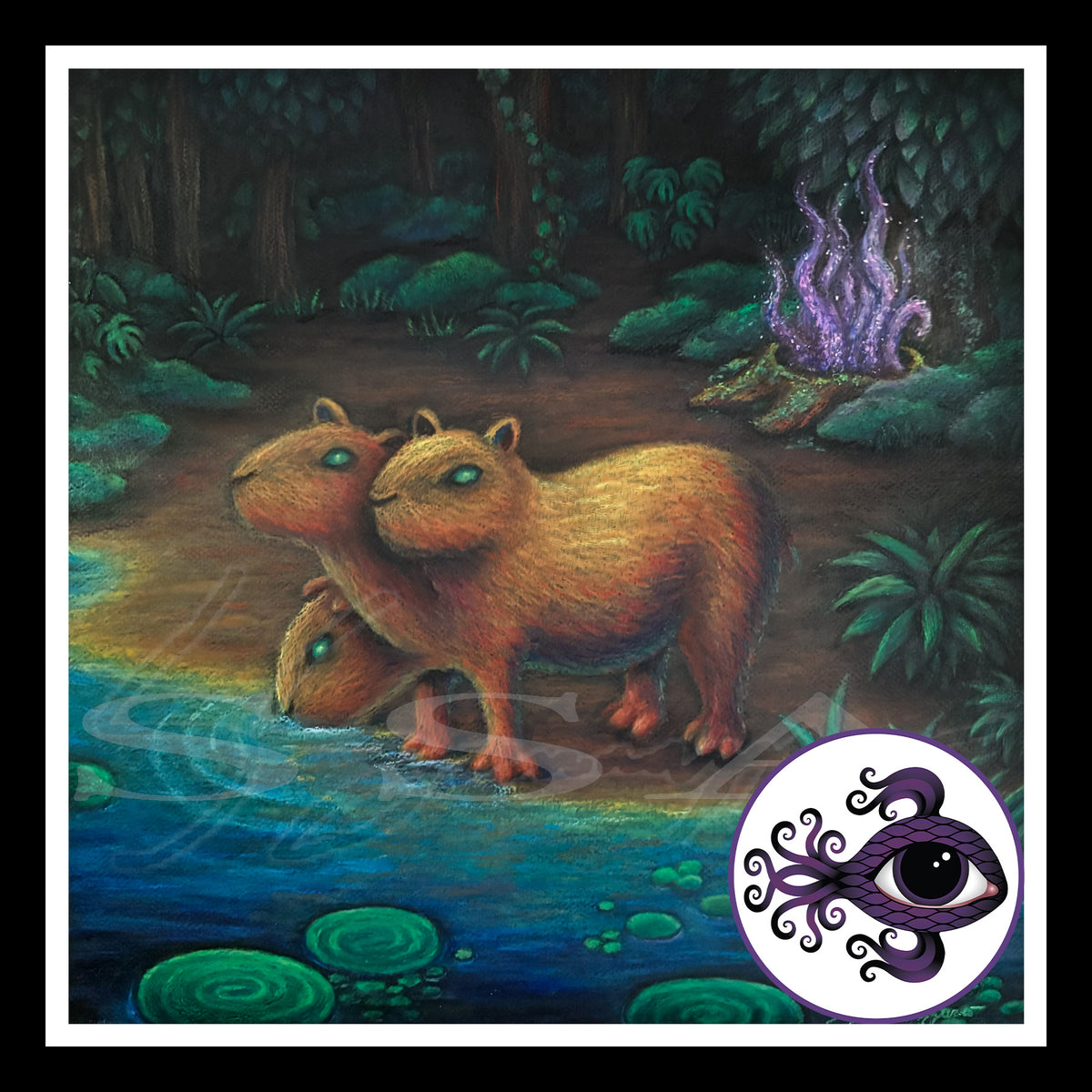 Capyberus - Print of Original Oil Pastel