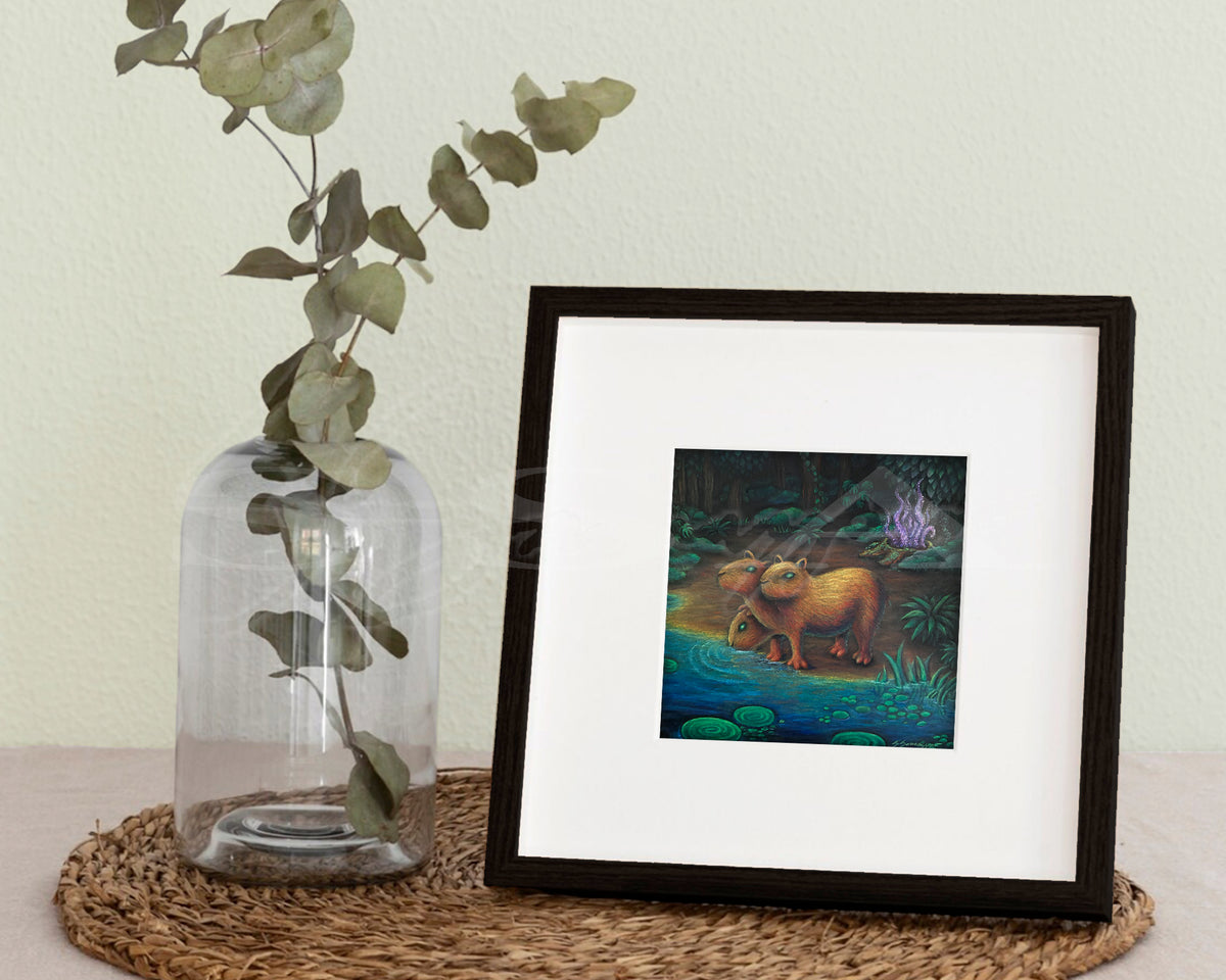 Capyberus - Print of Original Oil Pastel