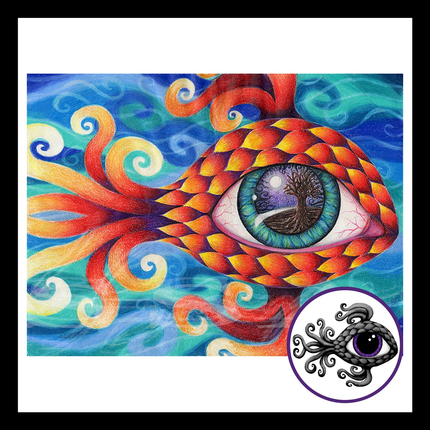 Feyesh - Print of Original Colored Pencil Drawing