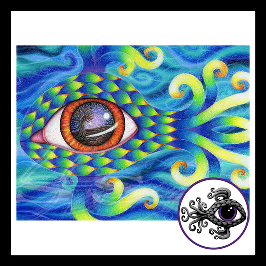 Feyesh 2 - Print of Original Colored Pencil Drawing