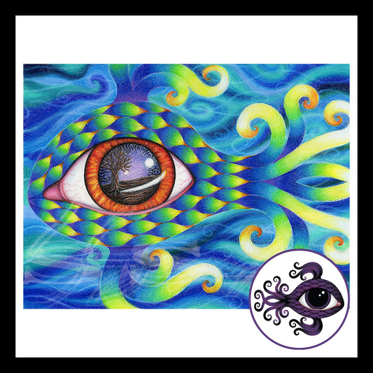 Feyesh 2 - Print of Original Colored Pencil Drawing