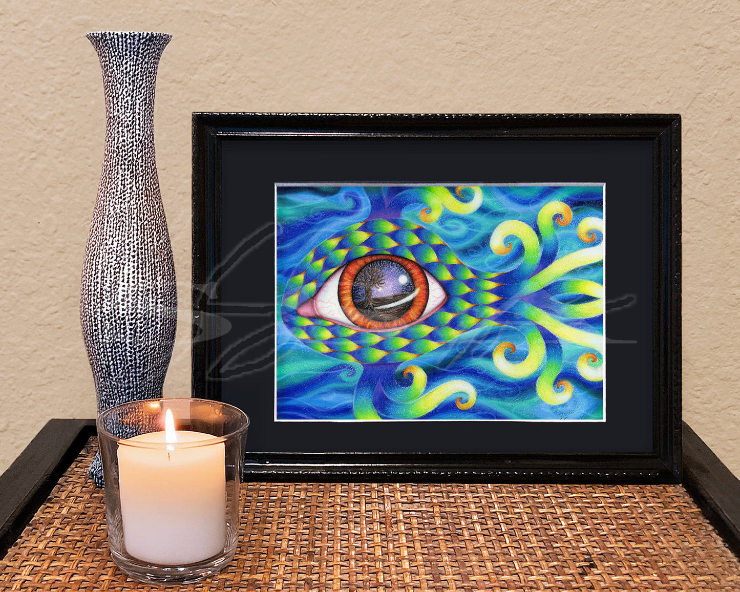 Feyesh 2 - Print of Original Colored Pencil Drawing