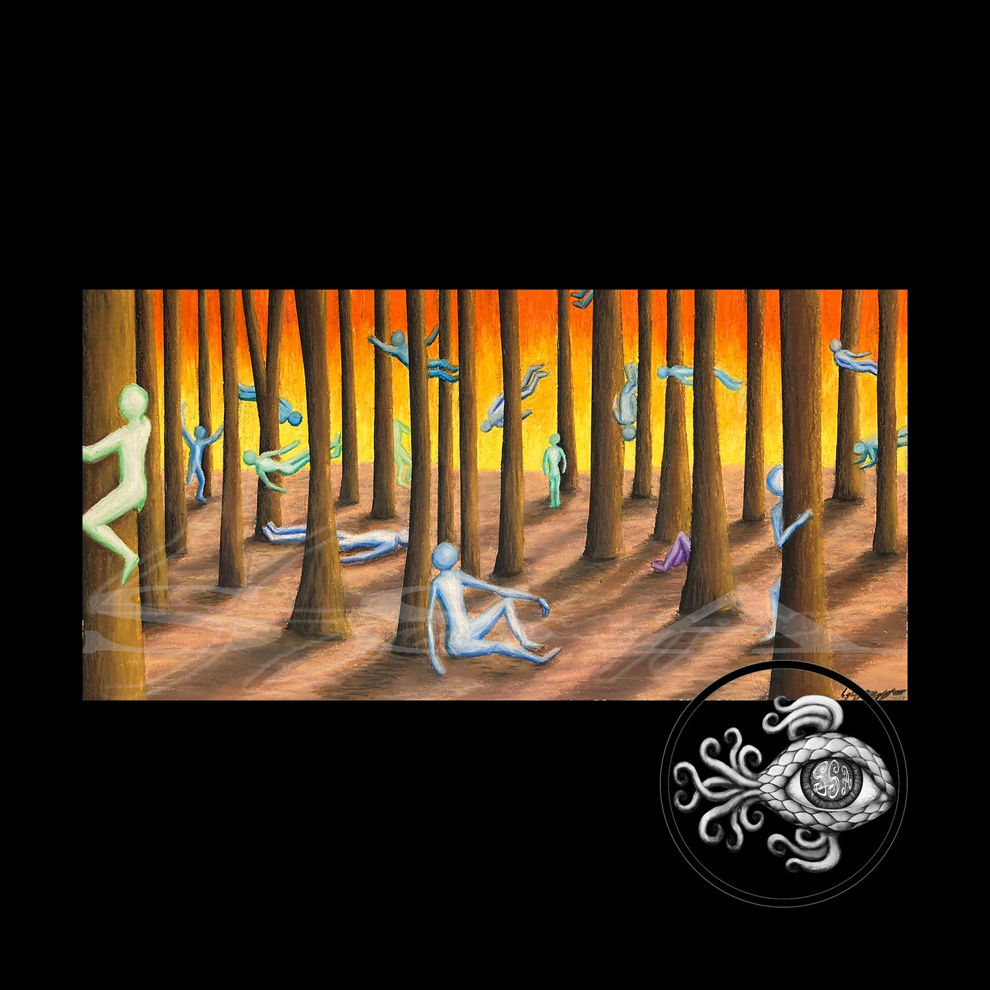 Figure Forest - Print of Original Oil Pastel Drawing