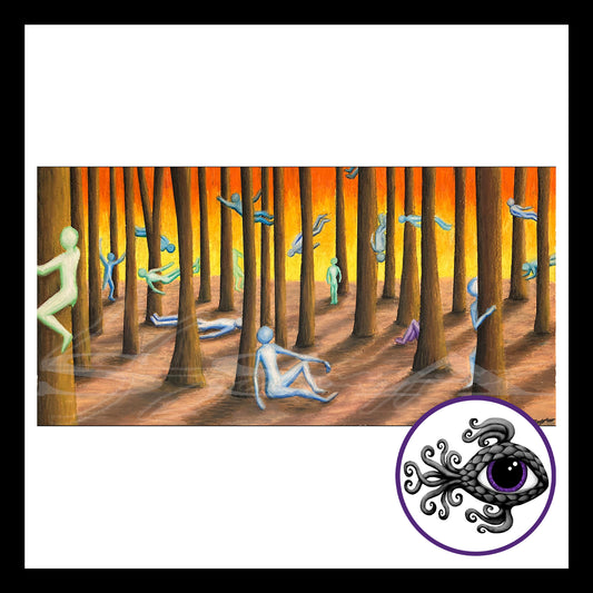 Figure Forest - Print of Original Oil Pastel Drawing