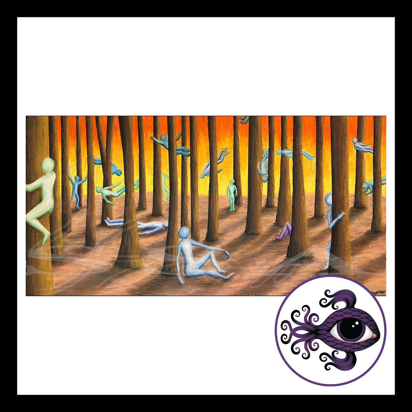 Figure Forest - Print of Original Oil Pastel Drawing