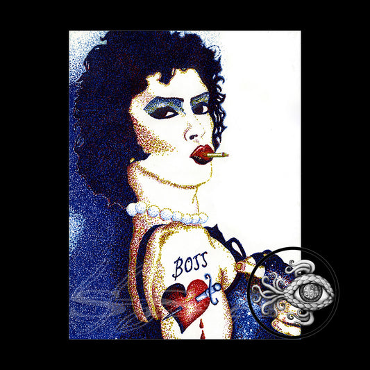 Frank-N-Furter - Print of Original Pen & Ink Stippling Drawing