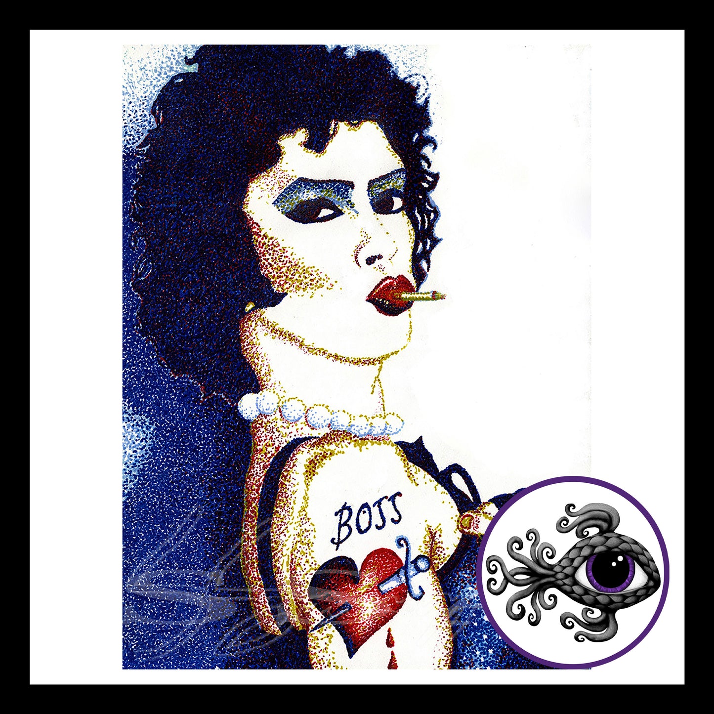 Frank-N-Furter - Print of Original Pen & Ink Stippling Drawing