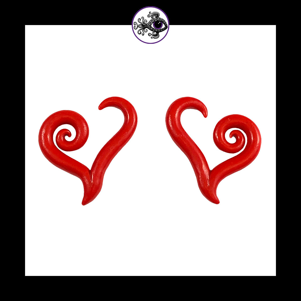 Hearts - 6g 4mm Red - Handmade Clay Gauge Earrings