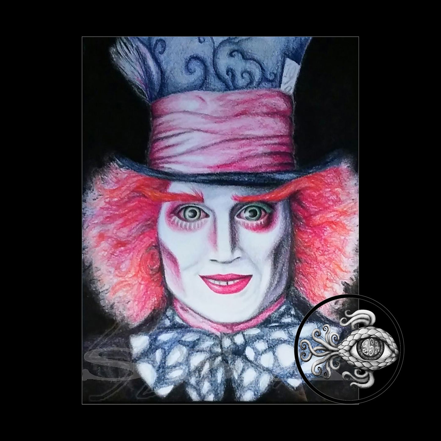 JD Mad Hatter - Print of Original Colored Pencil Drawing