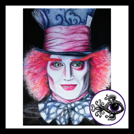 JD Mad Hatter - Print of Original Colored Pencil Drawing