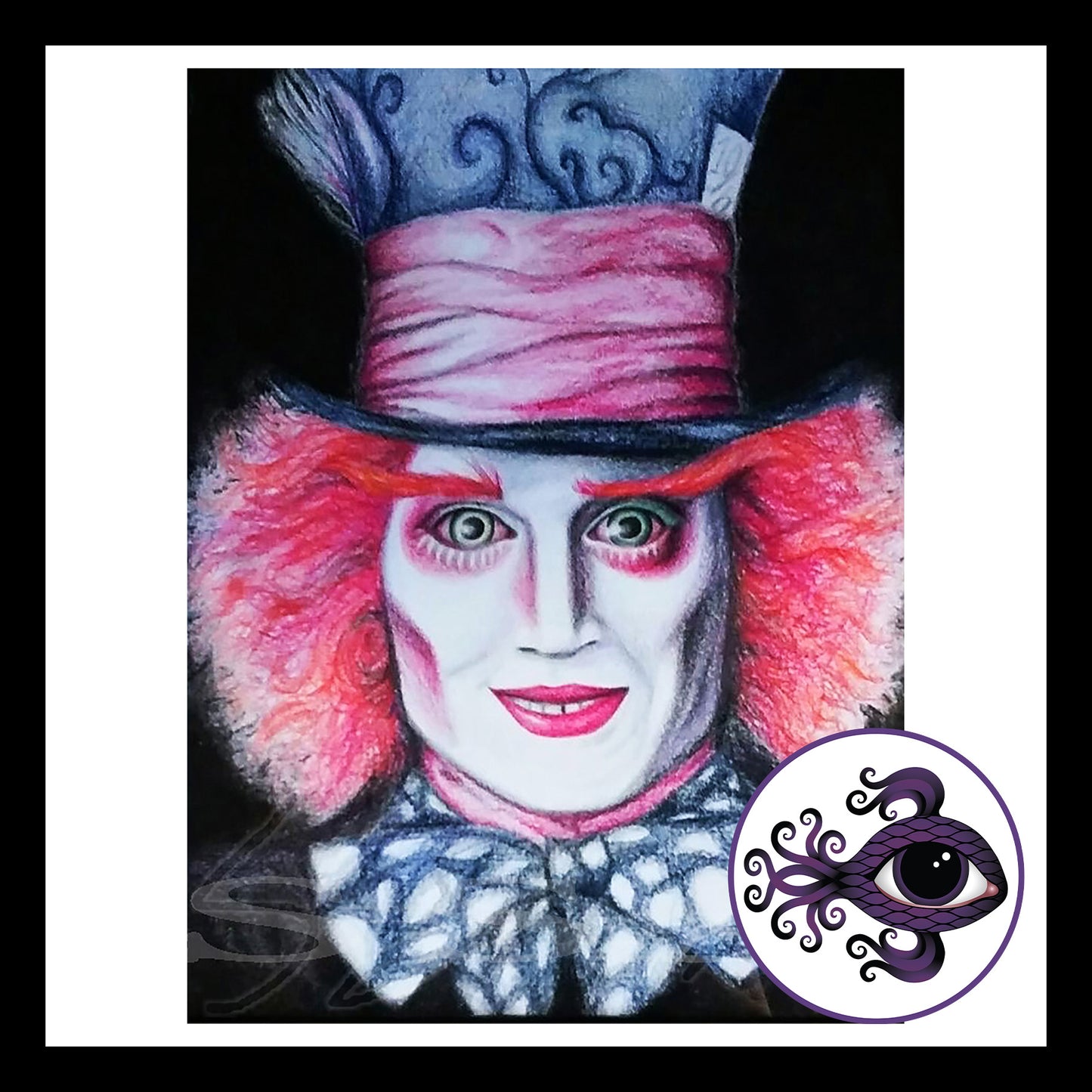 JD Mad Hatter - Print of Original Colored Pencil Drawing