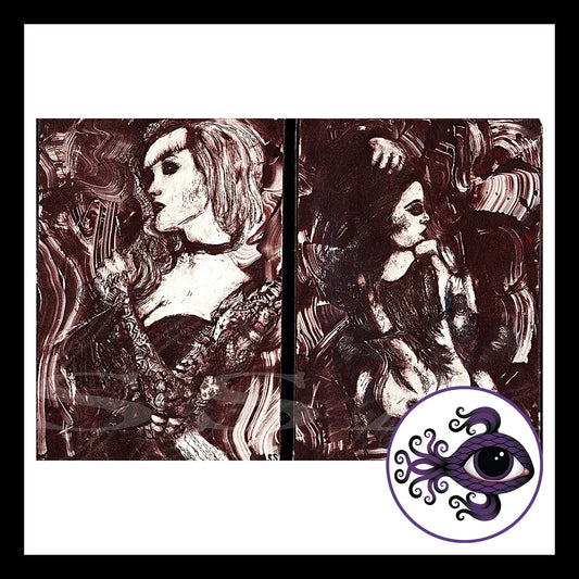 Lady Prints: Sepia - Print of Original Oil Etching Print