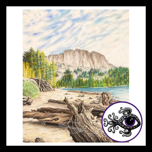 McCloud Lake Mammoth - Print of Original Chalk Pastel Drawing