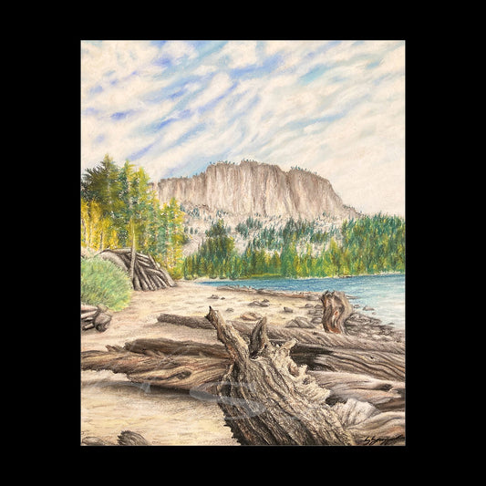 McCloud Lake Mammoth - Print of Original Chalk Pastel Drawing