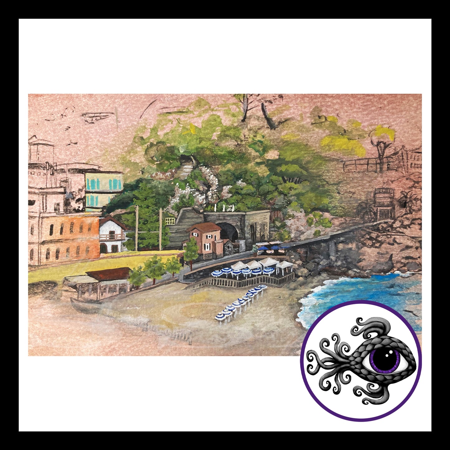 Monterosso al Mare - Print of Original Gouache Painting