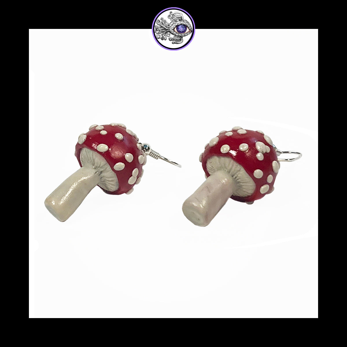 Mushrooms - Red Amanita - Handmade Clay Dangle Earrings *Custom Order Only*