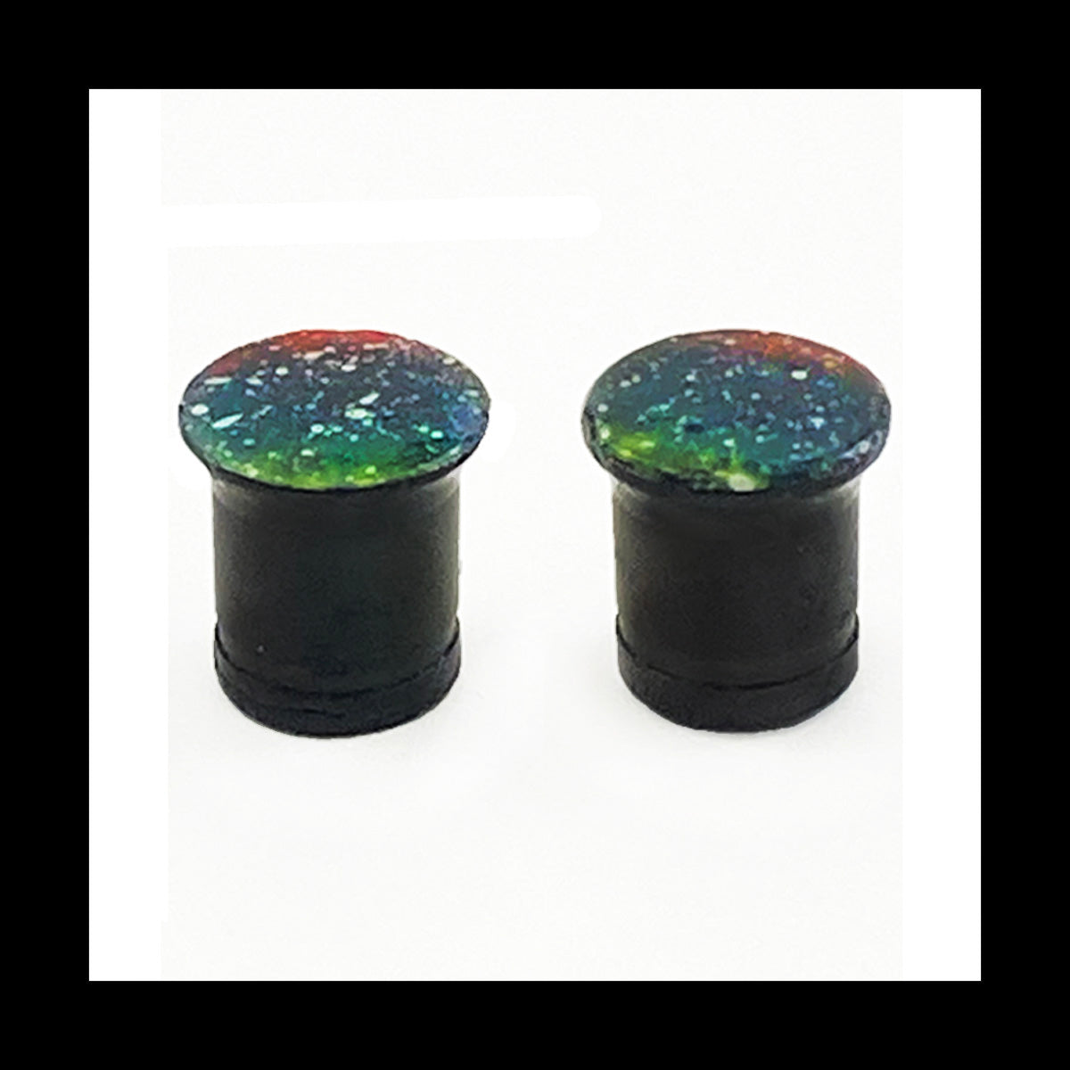 Plugs - 0g 8mm Galaxy - Hand Painted Clay Gauge Earrings in Steel