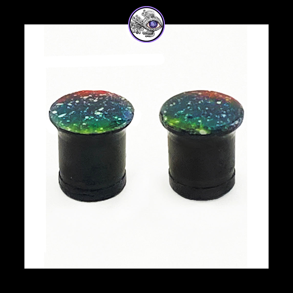 Plugs - 0g 8mm Galaxy - Hand Painted Clay Gauge Earrings in Steel