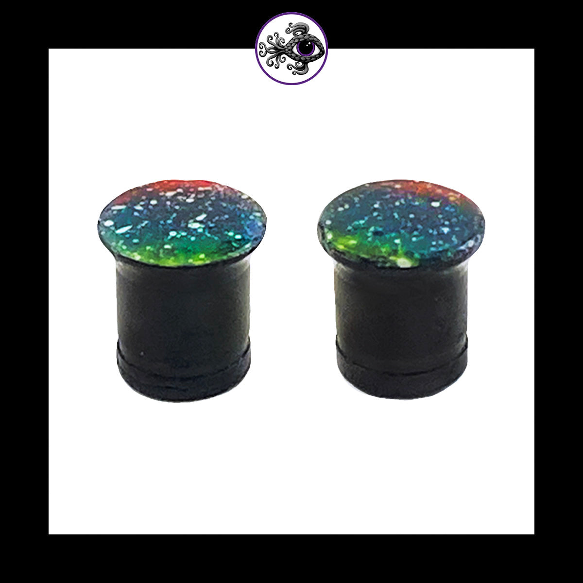 Plugs - 0g 8mm Galaxy - Hand Painted Clay Gauge Earrings in Steel