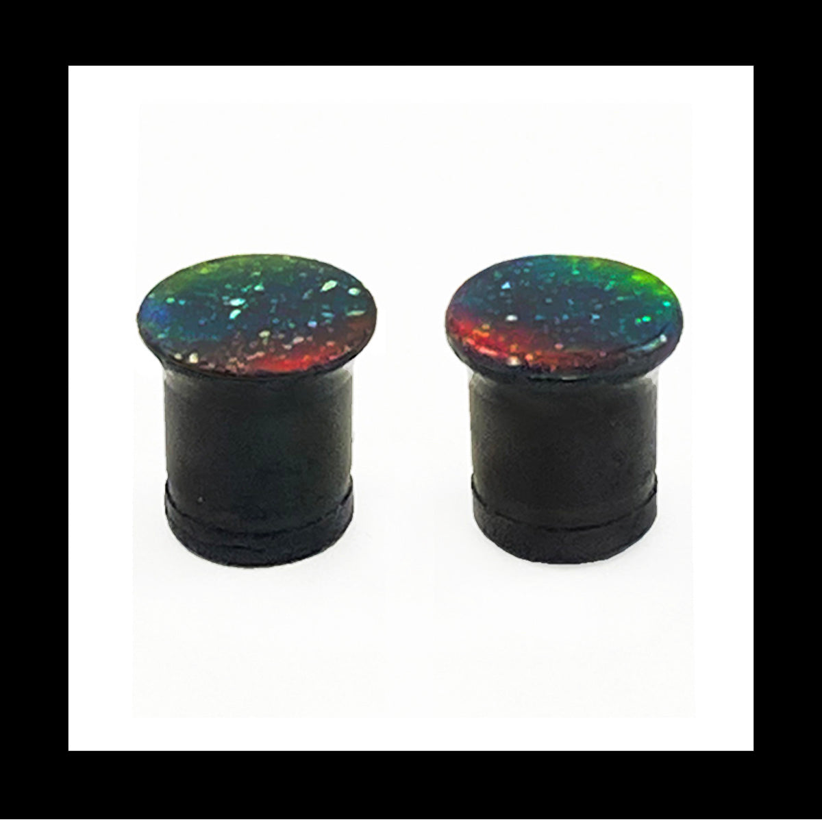 Plugs - 0g 8mm Galaxy - Hand Painted Clay Gauge Earrings in Steel