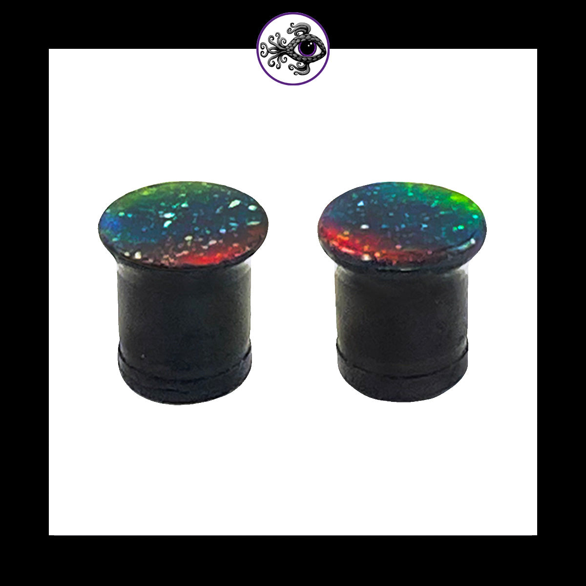 Plugs - 0g 8mm Galaxy - Hand Painted Clay Gauge Earrings in Steel
