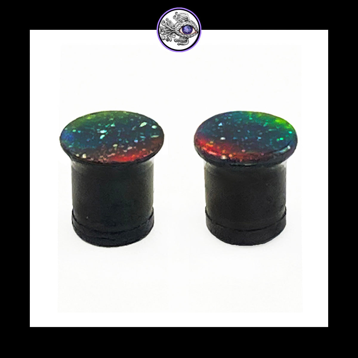 Plugs - 0g 8mm Galaxy - Hand Painted Clay Gauge Earrings in Steel