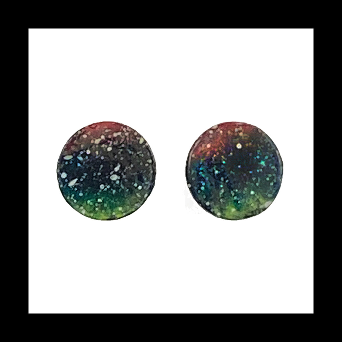 Plugs - 0g 8mm Galaxy - Hand Painted Clay Gauge Earrings in Steel