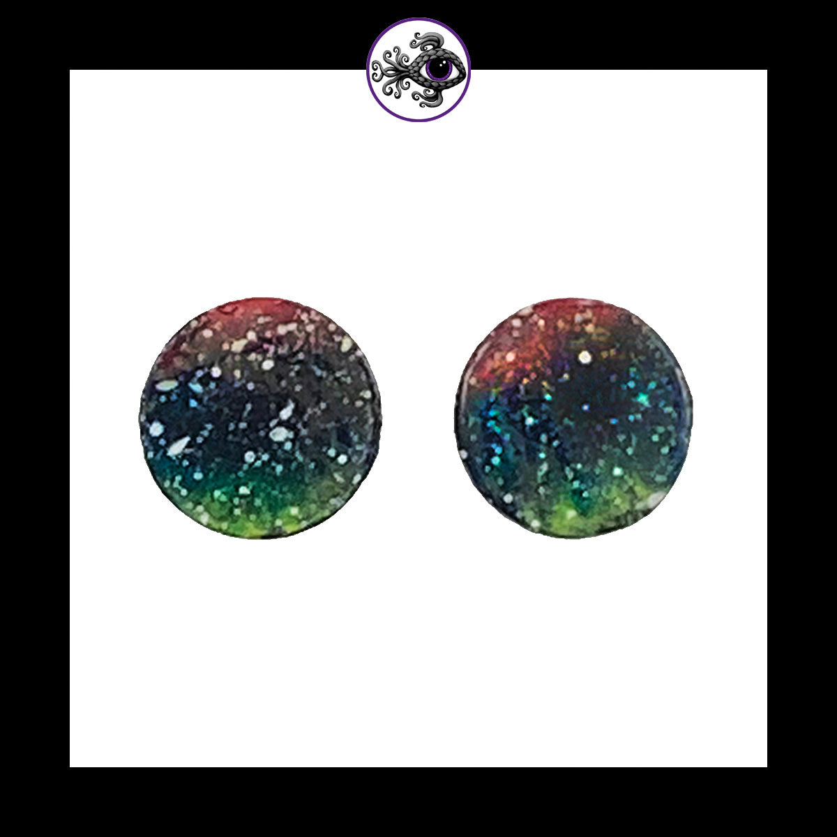 Plugs - 0g 8mm Galaxy - Hand Painted Clay Gauge Earrings in Steel