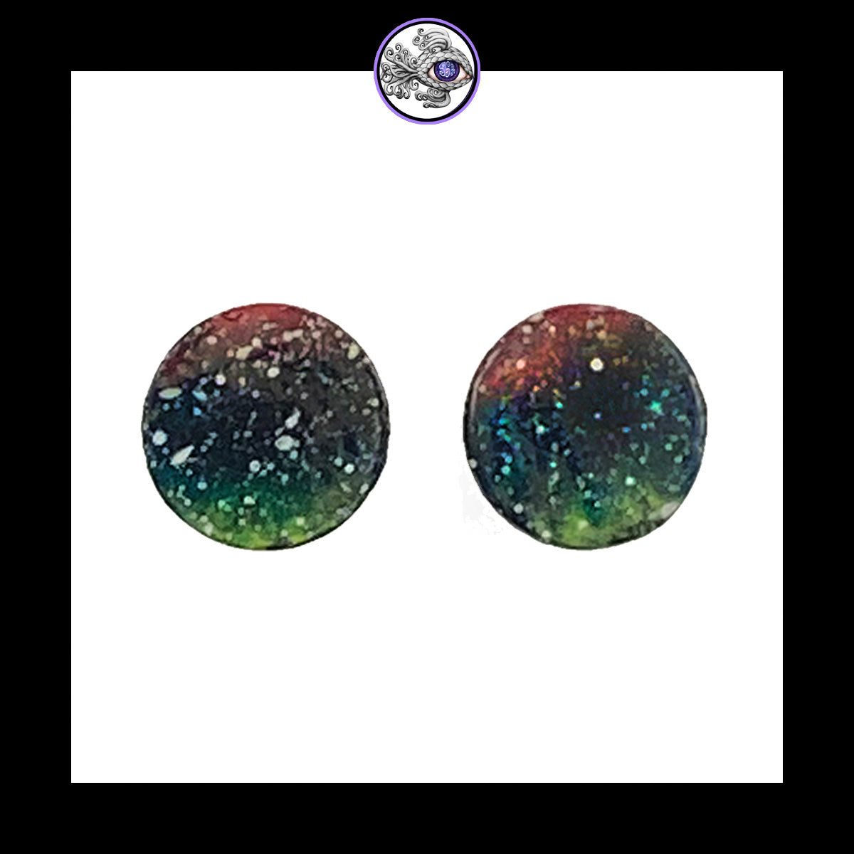 Plugs - 0g 8mm Galaxy - Hand Painted Clay Gauge Earrings in Steel