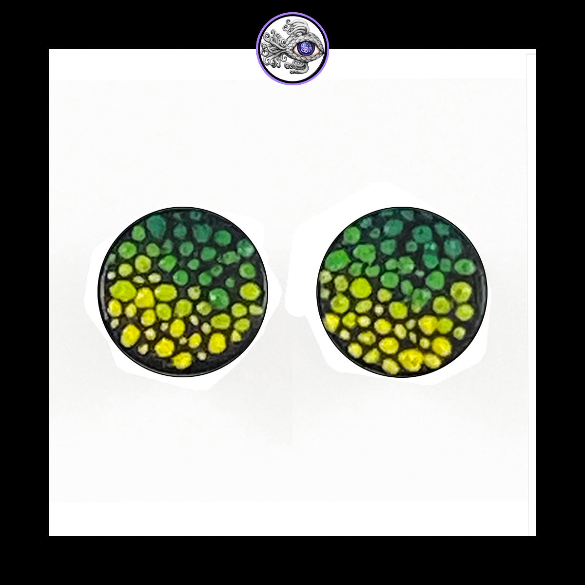 Plugs - 0g 8mm Warm & Cool Dots - Hand Painted Clay Gauge Earrings in Steel