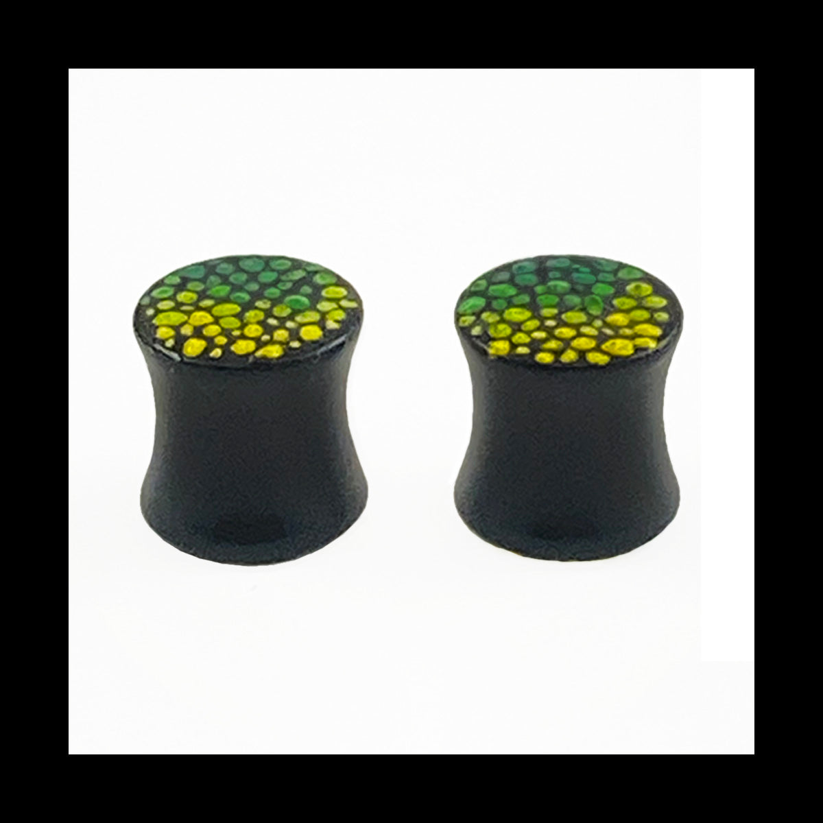 Plugs - 0g 8mm Warm & Cool Dots - Hand Painted Clay Gauge Earrings in Steel