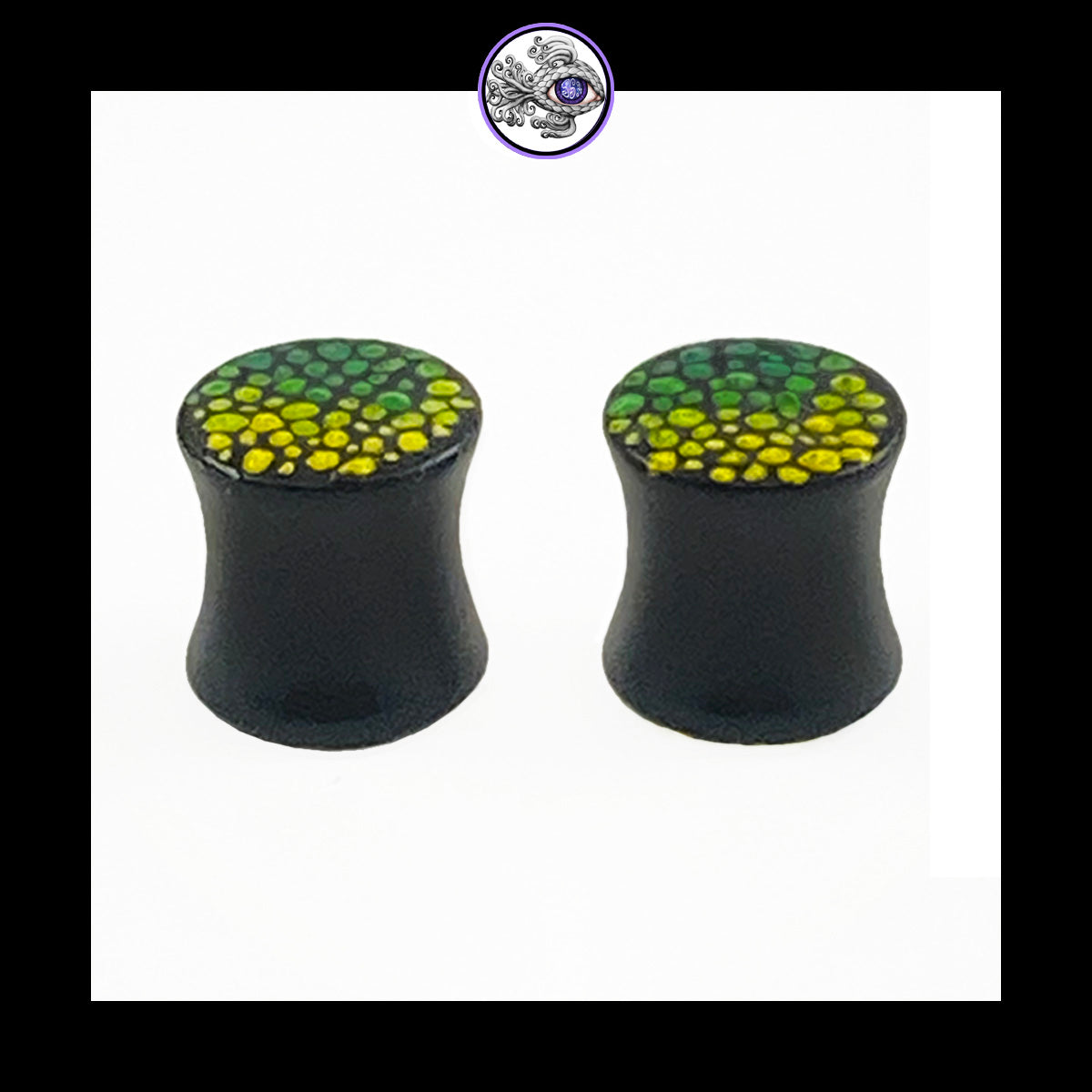 Plugs - 0g 8mm Warm & Cool Dots - Hand Painted Clay Gauge Earrings in Steel