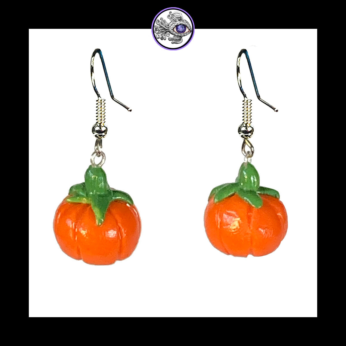 Pumpkins - Orange - Handmade Clay Dangle Earrings