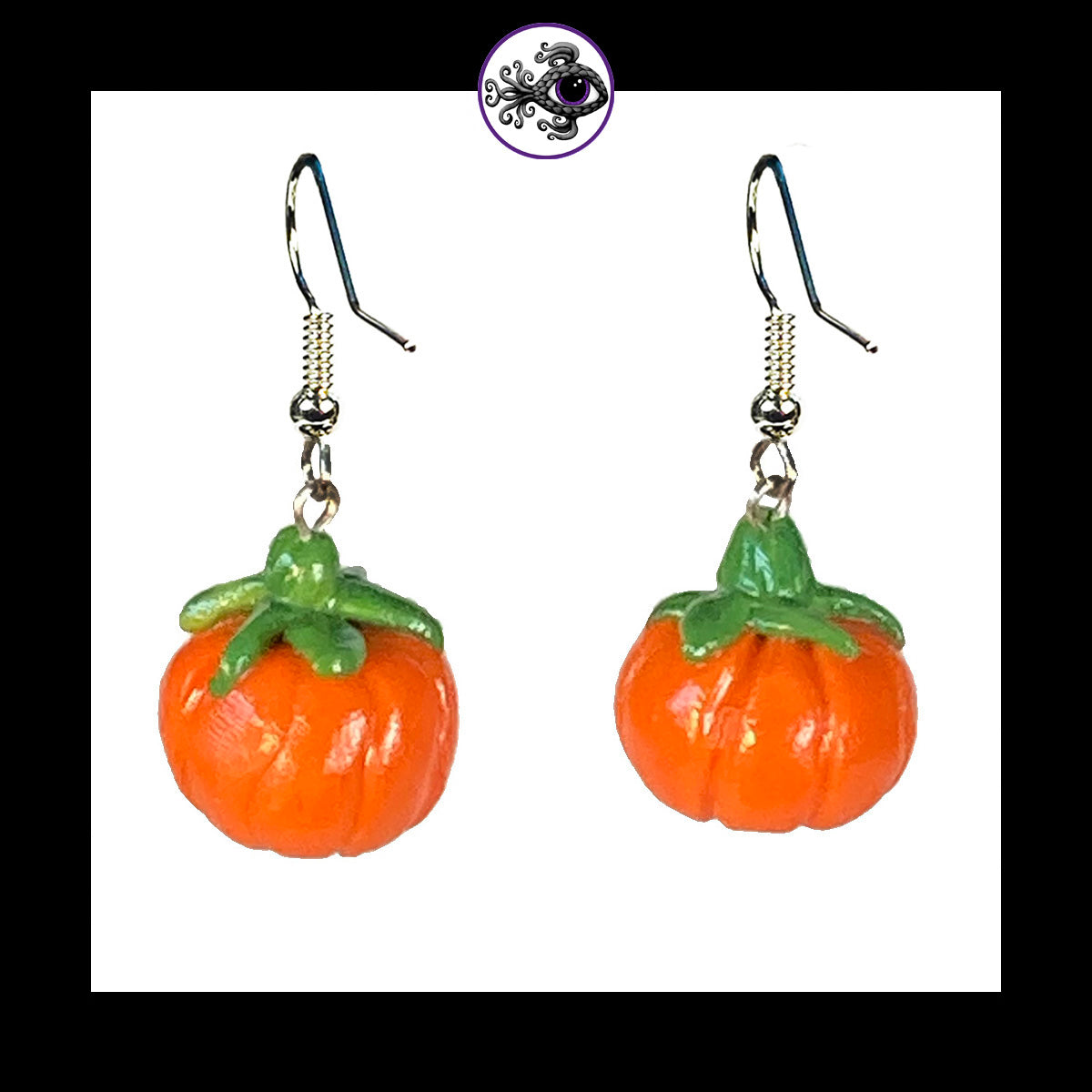 Pumpkins - Orange - Handmade Clay Dangle Earrings