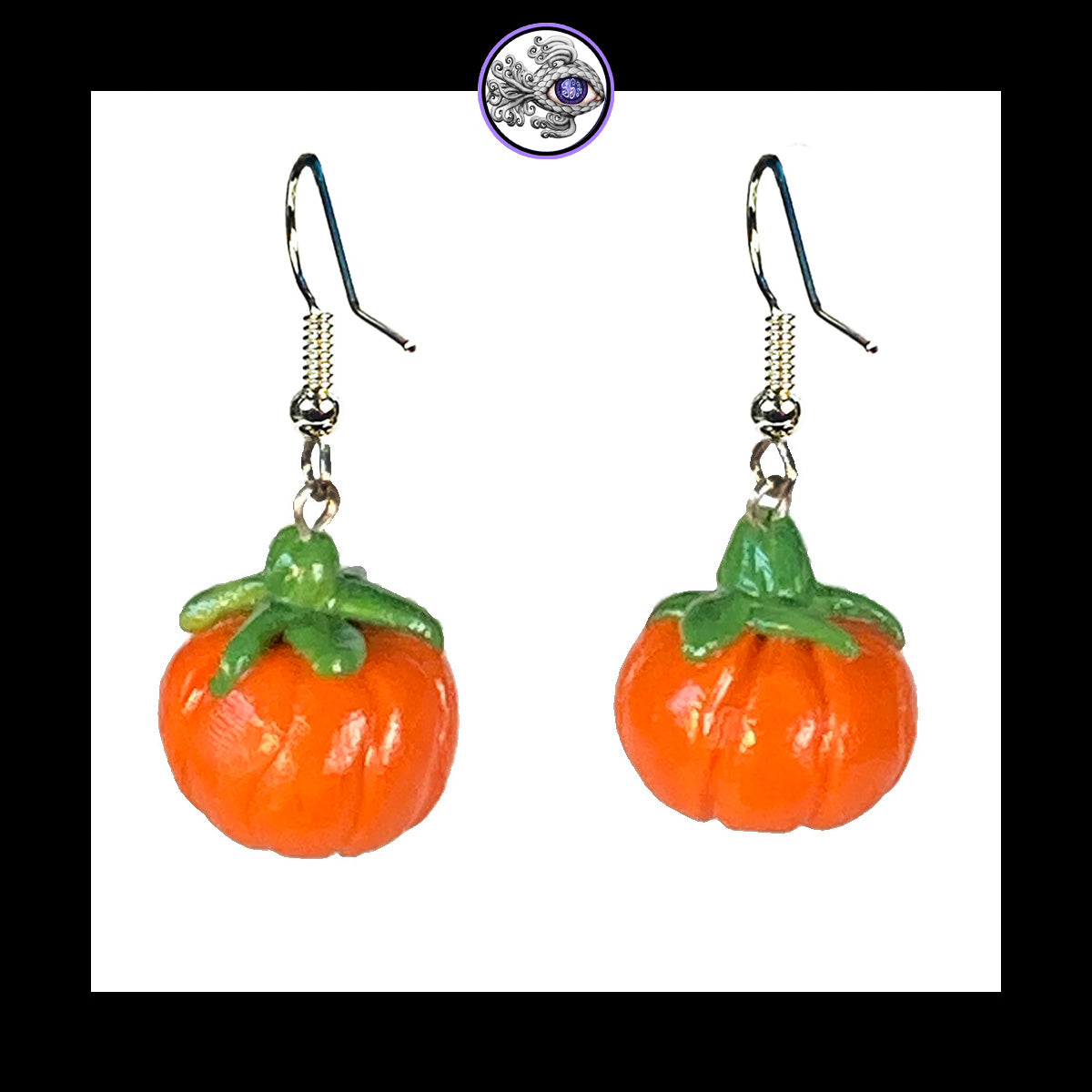 Pumpkins - Orange - Handmade Clay Dangle Earrings