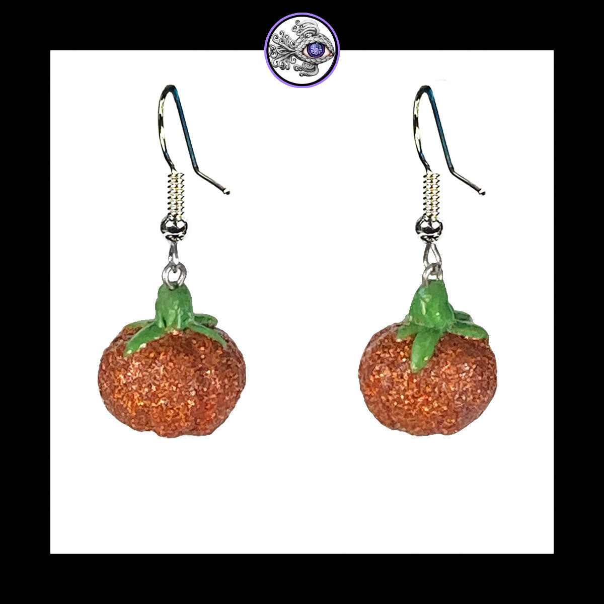 Pumpkins - Orange Shimmer - Handmade Clay Dangle Earrings