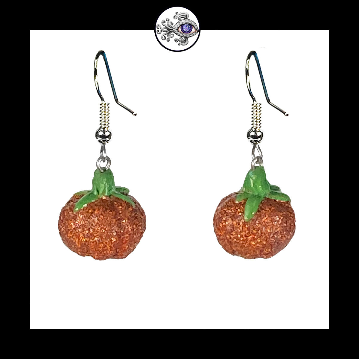 Pumpkins - Orange Shimmer - Handmade Clay Dangle Earrings