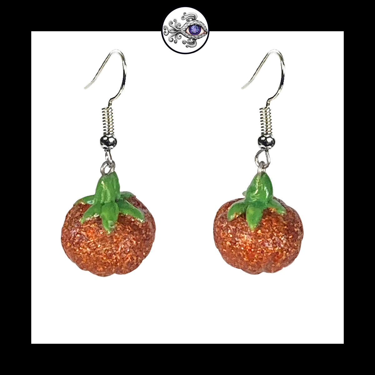 Pumpkins - Orange Shimmer - Handmade Clay Dangle Earrings