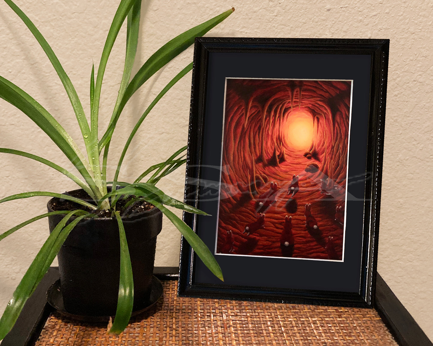 Red Velvet Rabbits - Print of Original Acrylic Painting