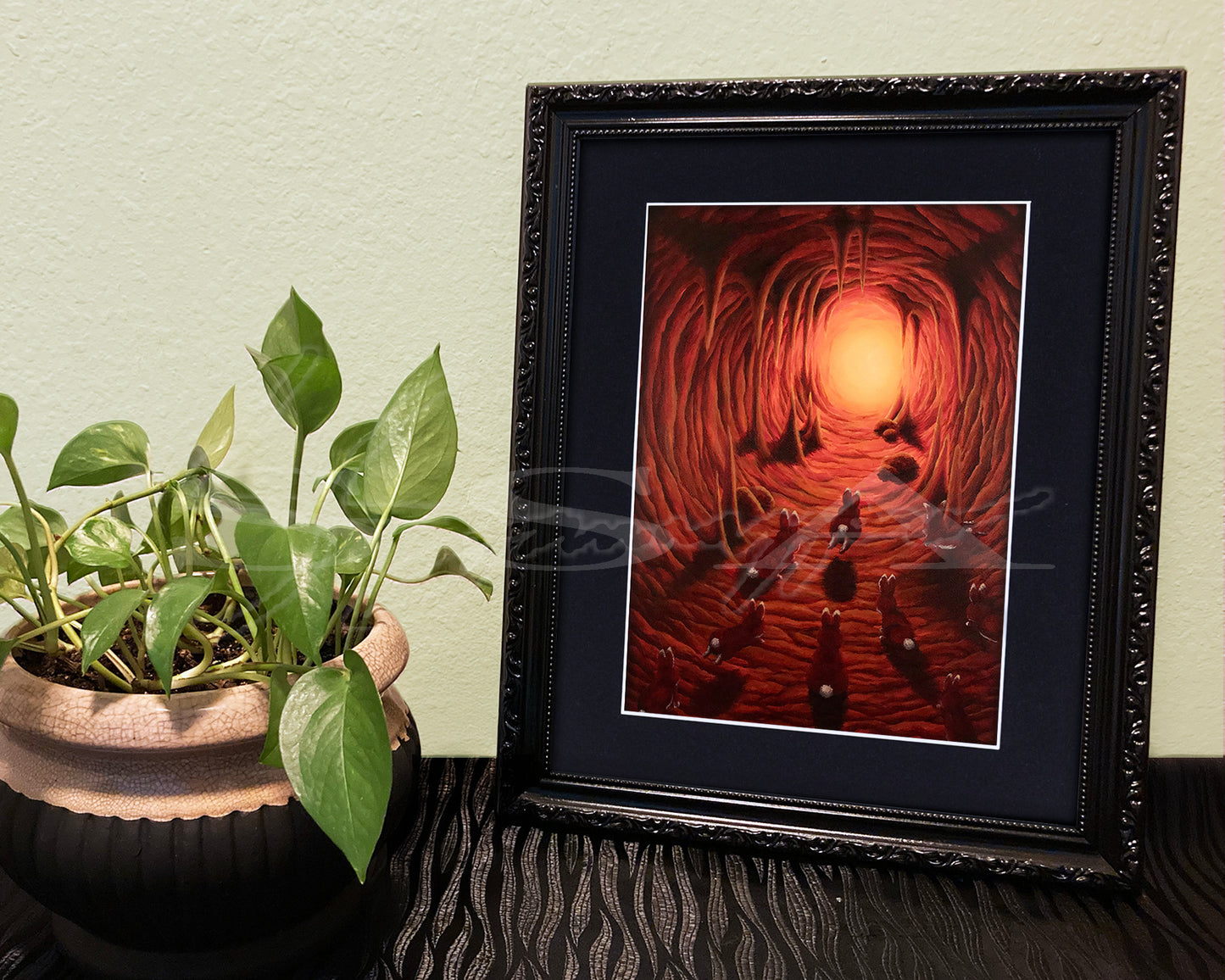 Red Velvet Rabbits - Print of Original Acrylic Painting