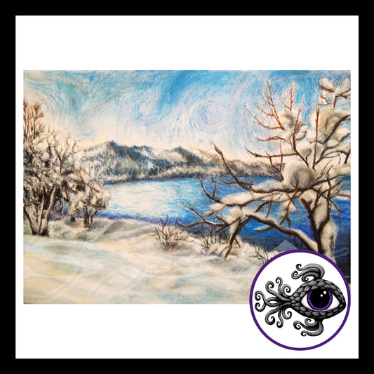 Regan Beach - Print of Original Oil Pastel Drawing