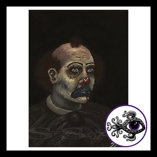Sad Clown Sherman - Print of Original Acrylic Painting