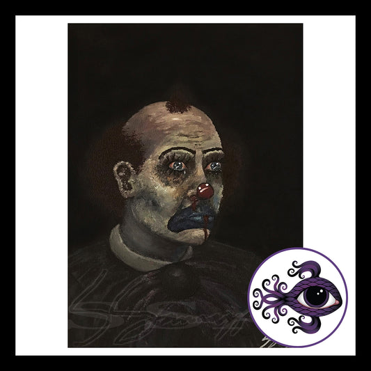 Sad Clown Sherman - Print of Original Acrylic Painting