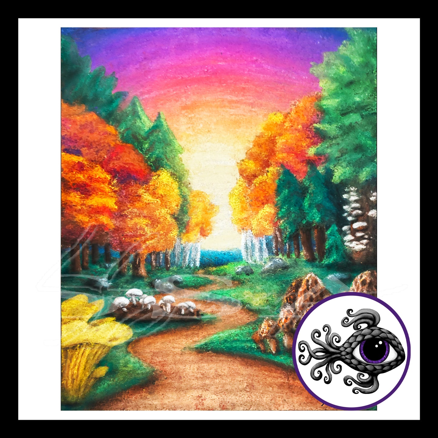 Shiitake Maitake Chantrelle Morel - Print of Original Chalk Pastel Drawing