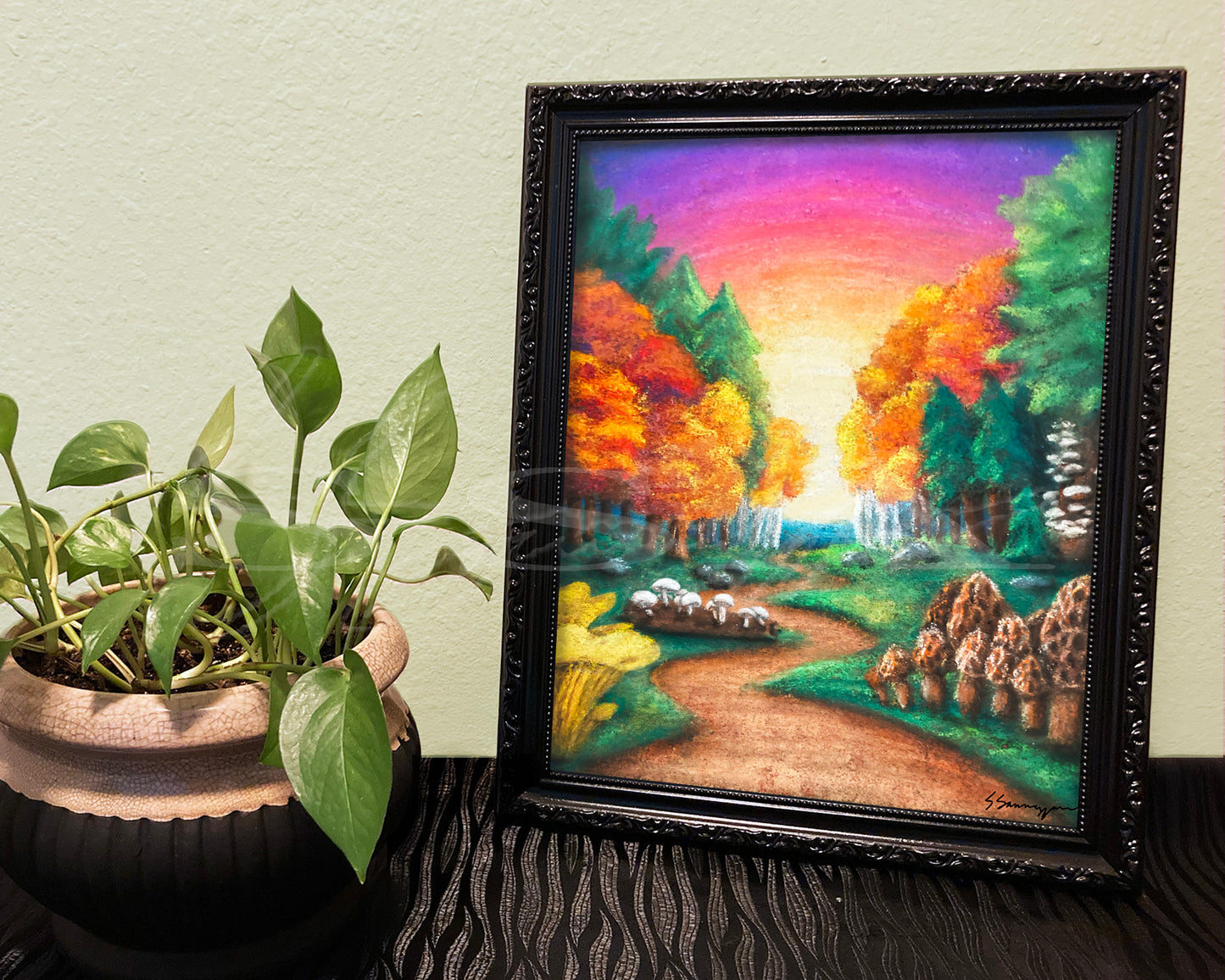 Shiitake Maitake Chantrelle Morel - Print of Original Chalk Pastel Drawing