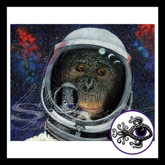 Space Ape - Print of Original Colored Pencil Drawing
