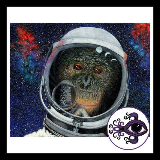 Space Ape - Print of Original Colored Pencil Drawing