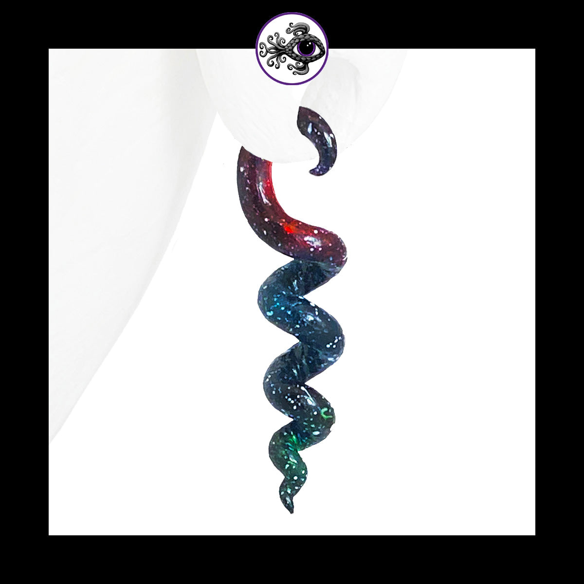 Spiral - Corkscrew - 4g 5mm Galaxy - Handmade & Painted Clay Gauge Earrings